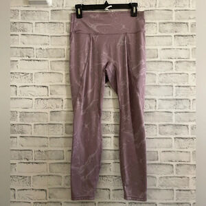 Women’s All In Motion purple splash pattern Leggings Size Medium